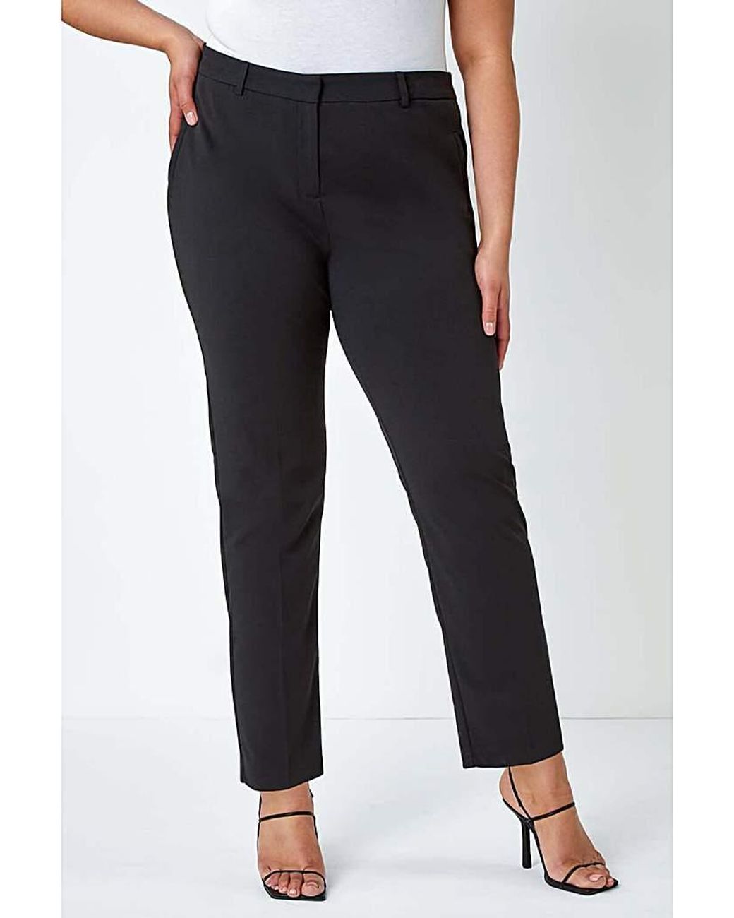 Roman Curve Blue Straight Smart Trousers
