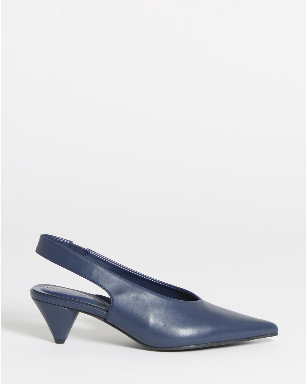 Heavenly Soles Blue Slingback Pointed Toe Heels Wide