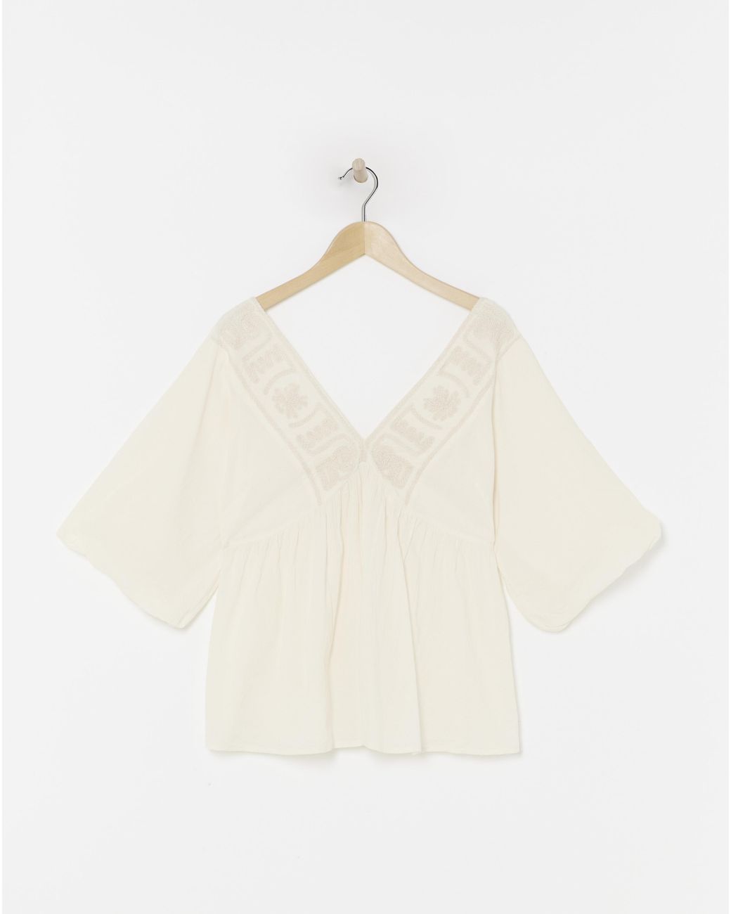 Simply Be Natural Embroidered Blouse