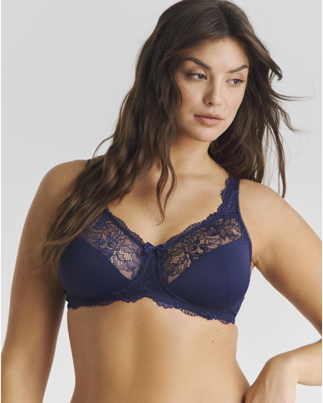Pretty Secrets Blue 2 Pack Ella Lace Non Wired Full Cup Bras