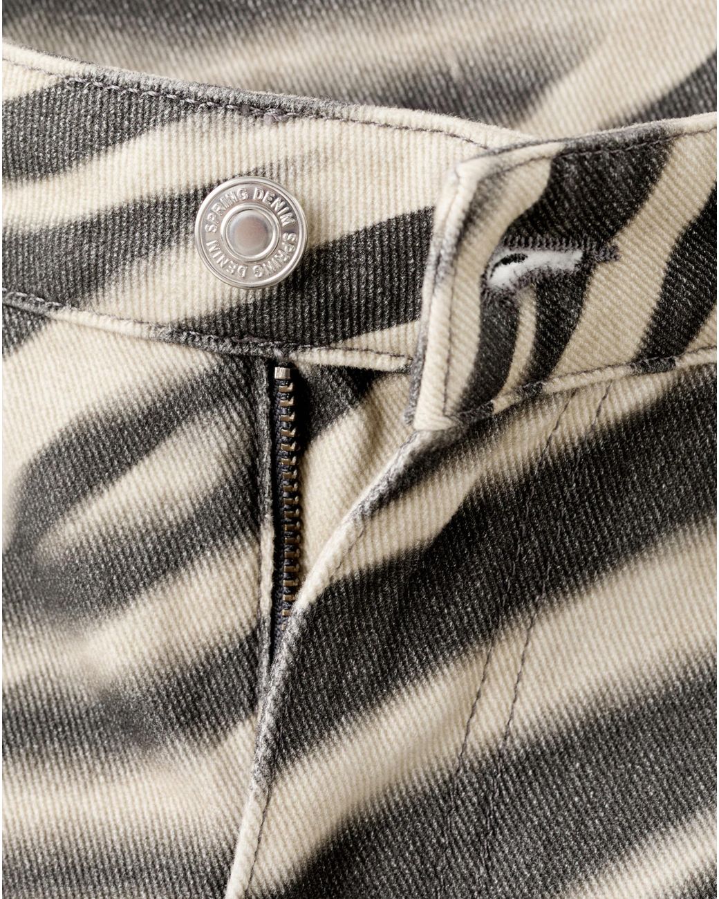 Mango White Printed Jean