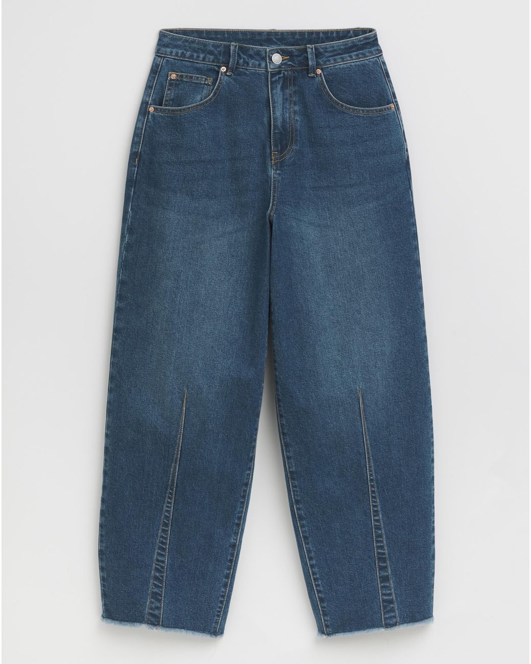 Simply Be Blue Dart Detail Tapered Jeans
