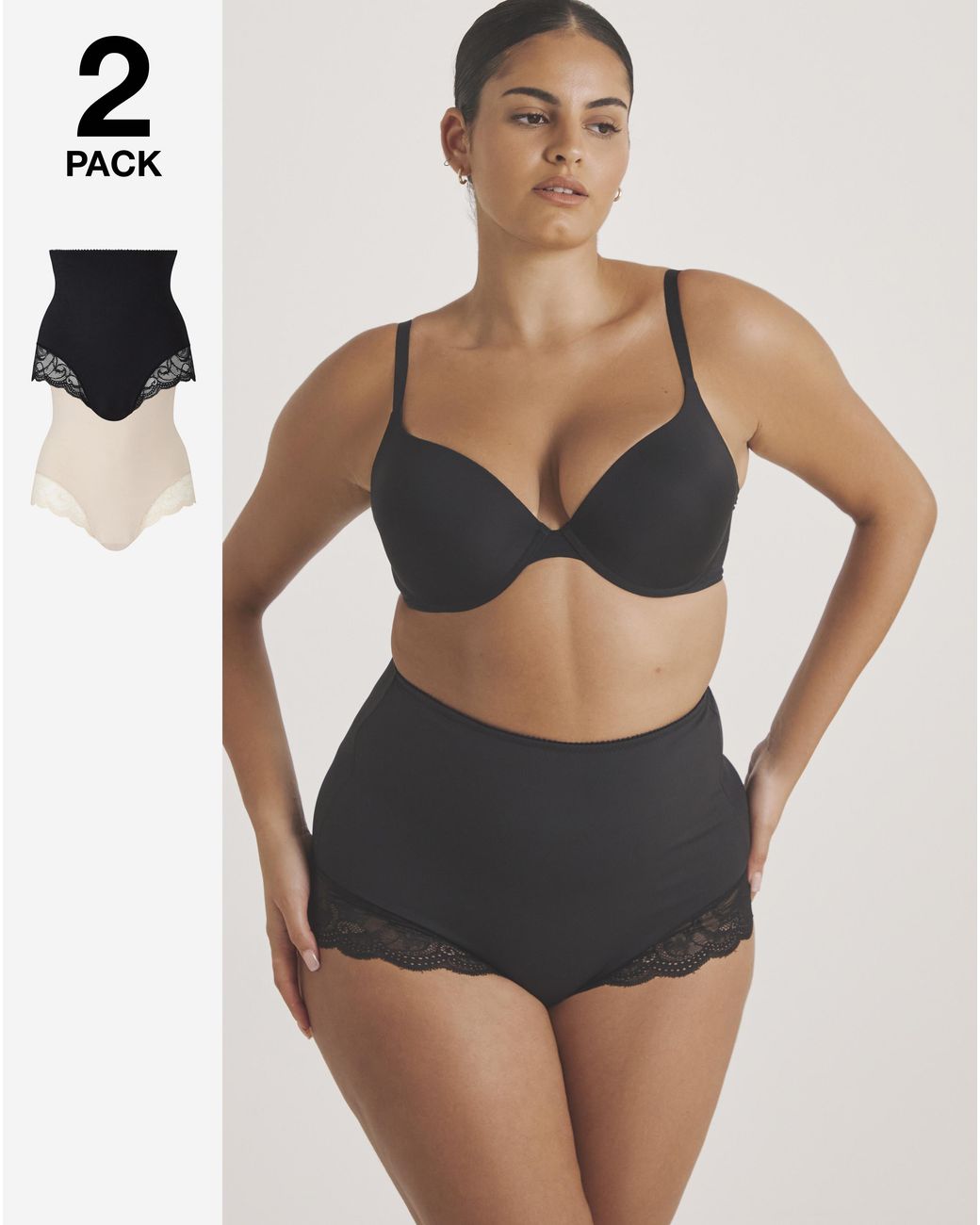MAGISCULPT Black 2 Pack Lace Firm Briefs