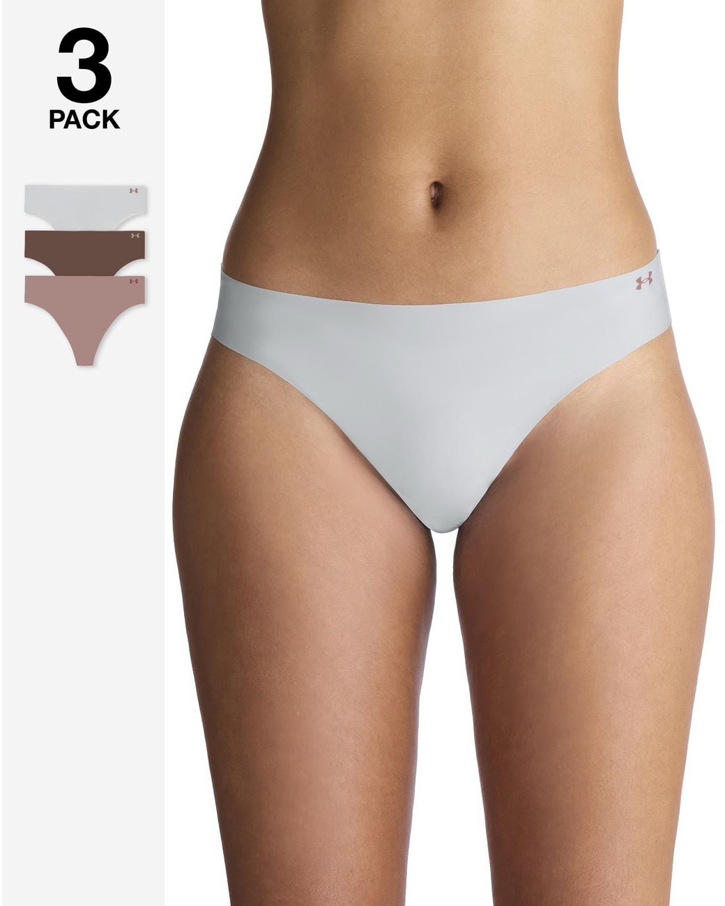 Under Armour Blue 3 Pack No Show Thong