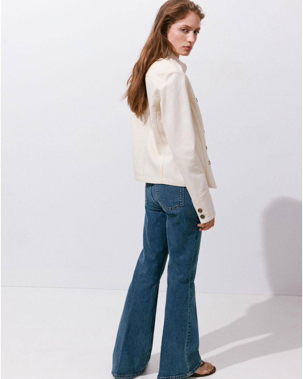Mango Blue Violeta High Rise Flared Jean