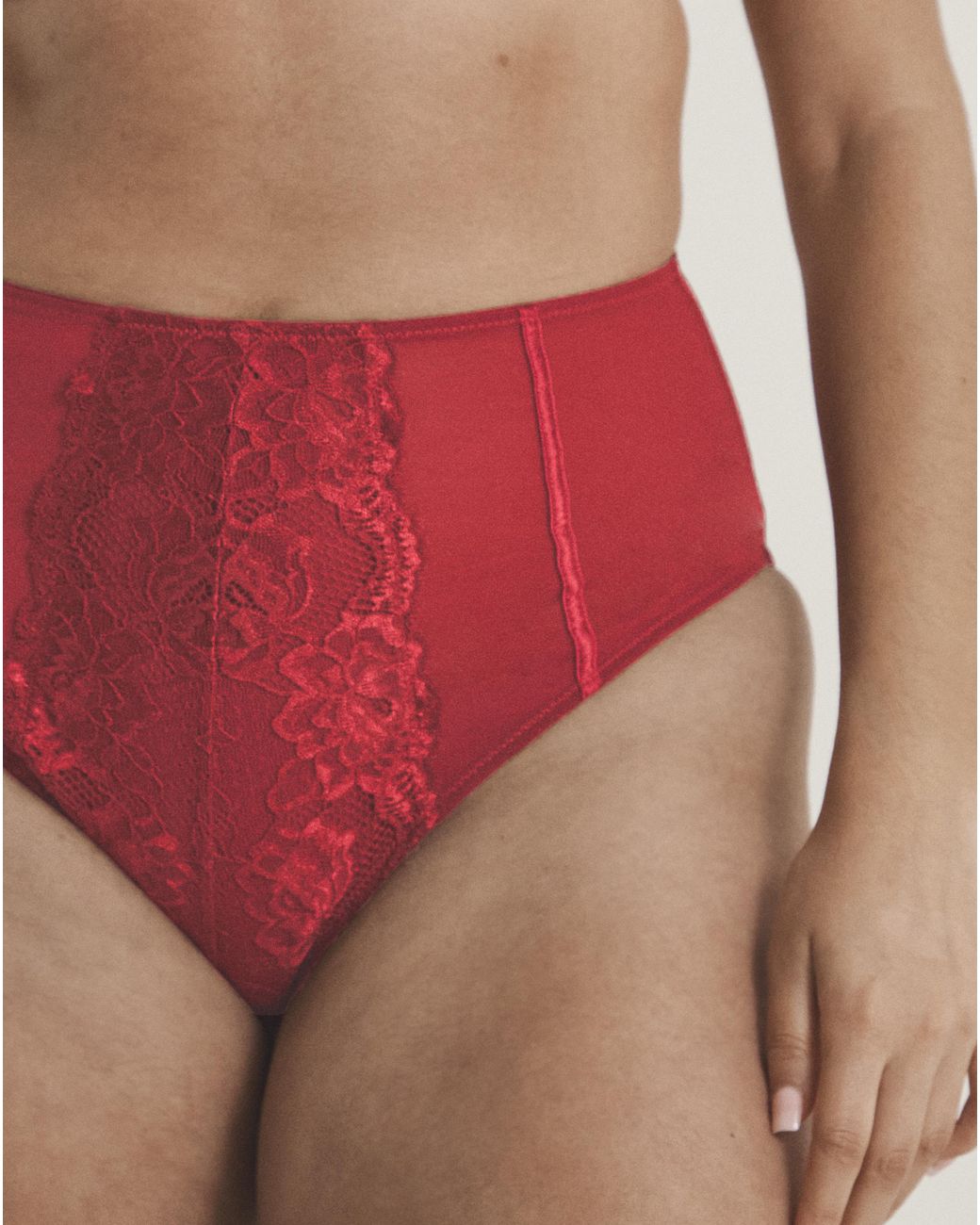 Pretty Secrets Red Lace Full Brief Knickers