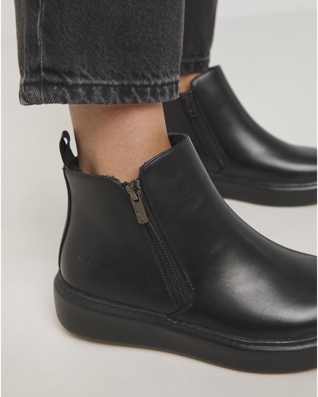 Heavenly Feet Black Senta Boot Wide Fit