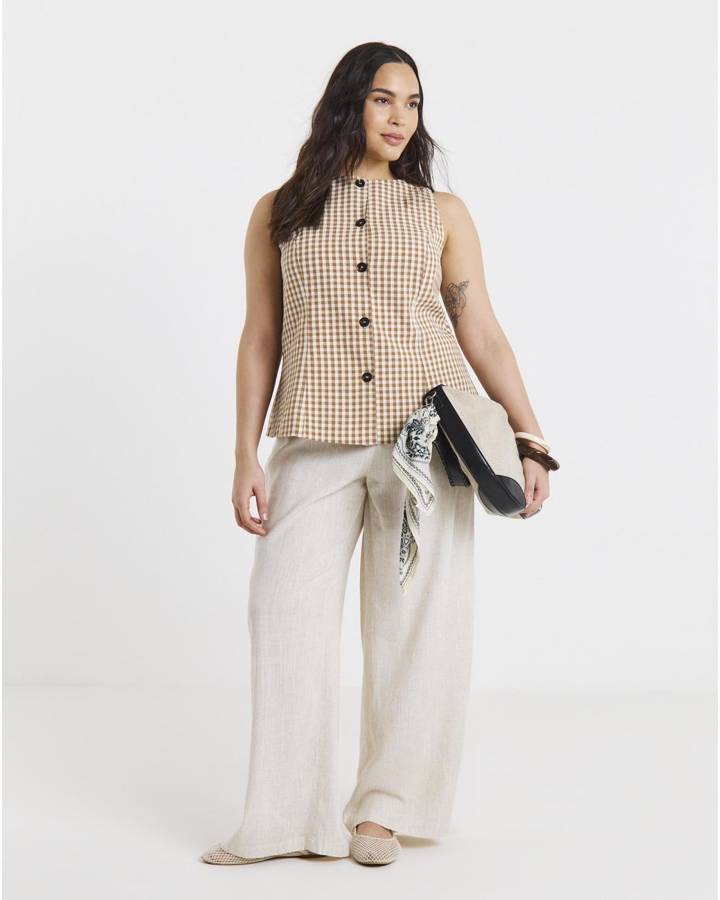 Simply Be Natural Chocolate Boat Neck Formal Top
