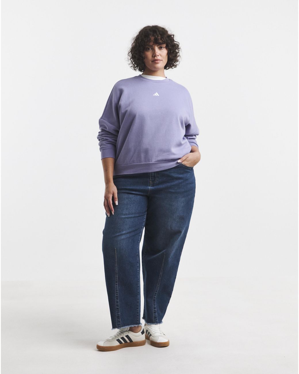 Adidas Purple Essentials Small Logo Sweatshirt