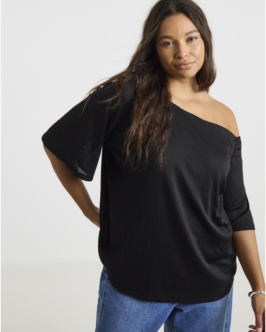 Simply Be White Off The Shoulder Ss Top
