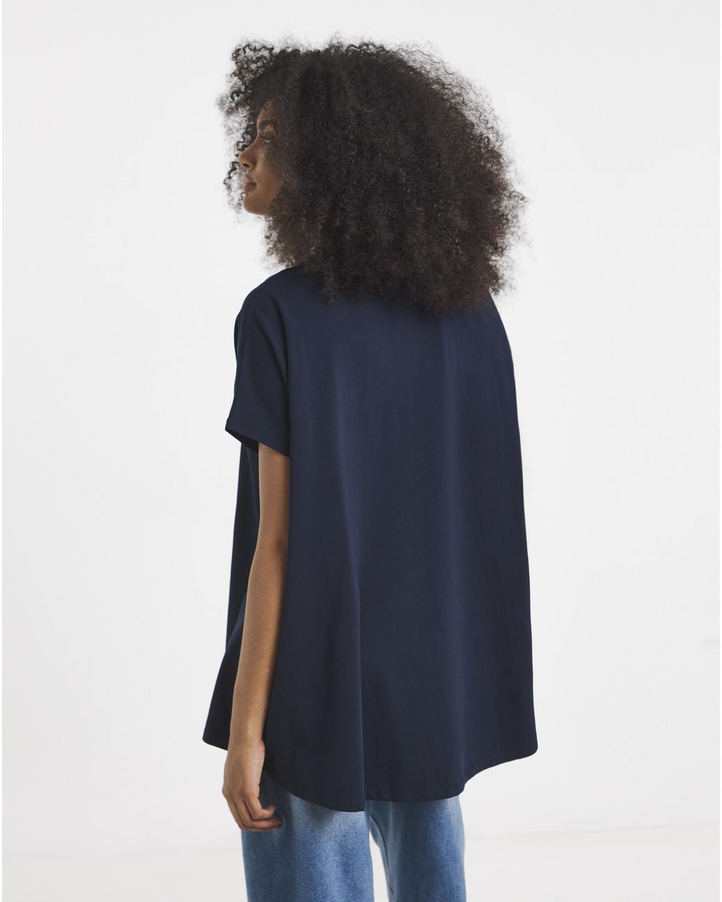 Simply Be Blue Slouchy Dip Back T-Shirt