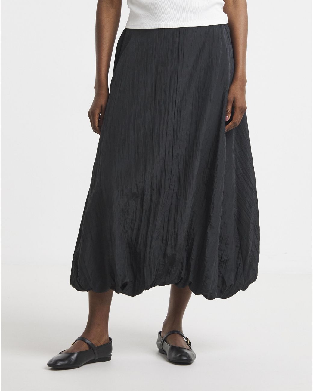 Simply Be White Bubble Hem Midaxi Skirt