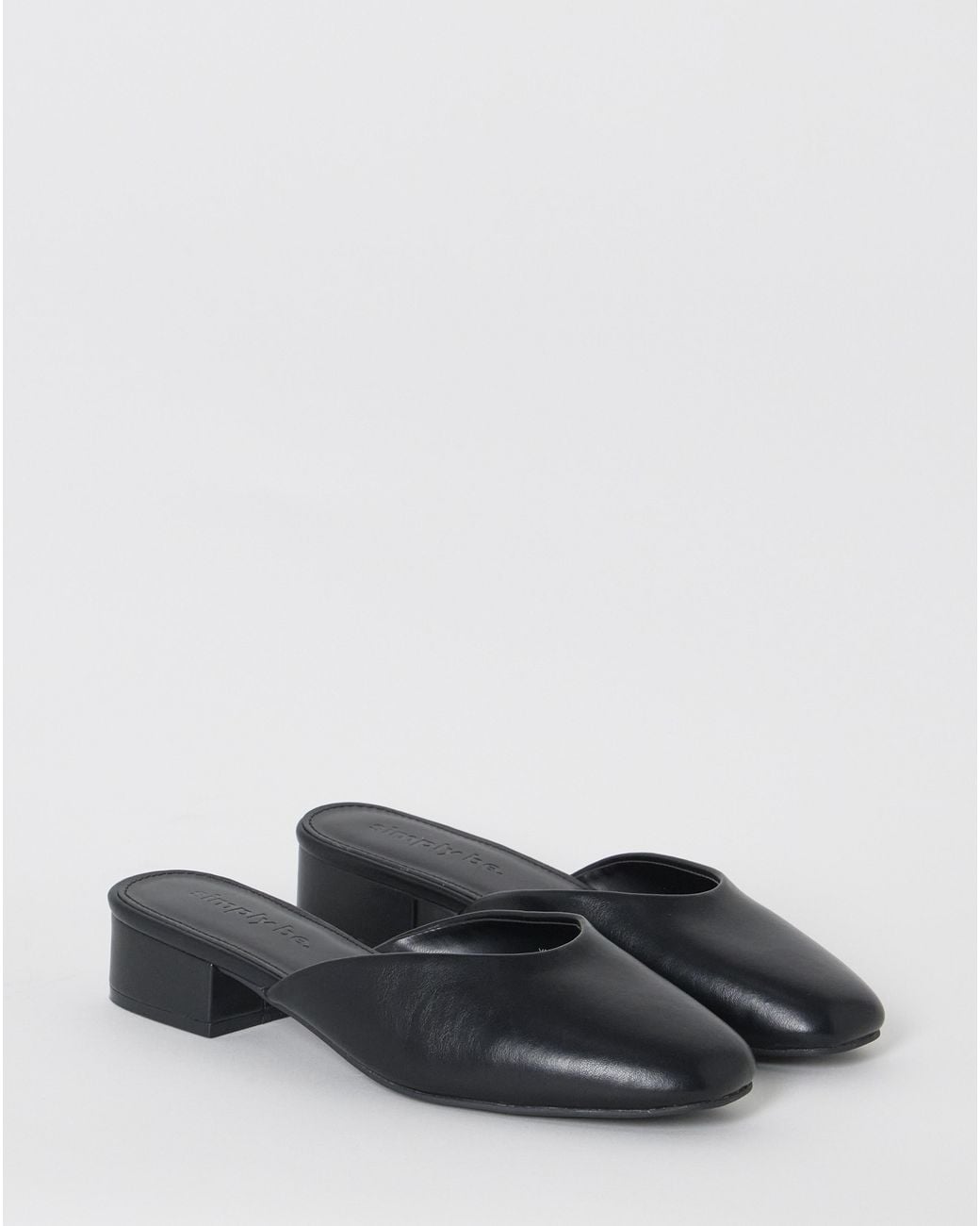 Simply Be Blue Lisa Block Heel Mules Extra Wide Fit