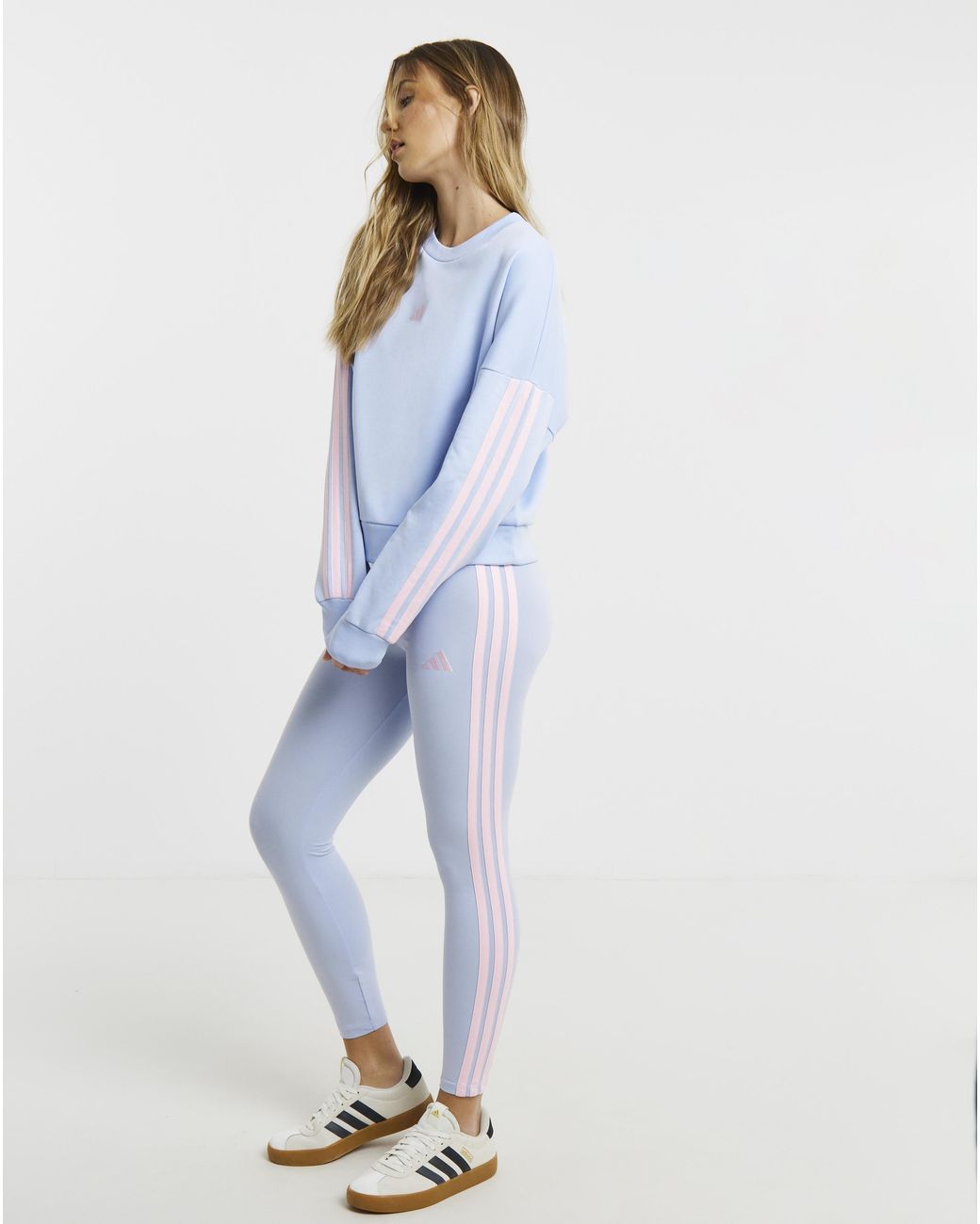 Adidas Blue 3 Stripes Leggings
