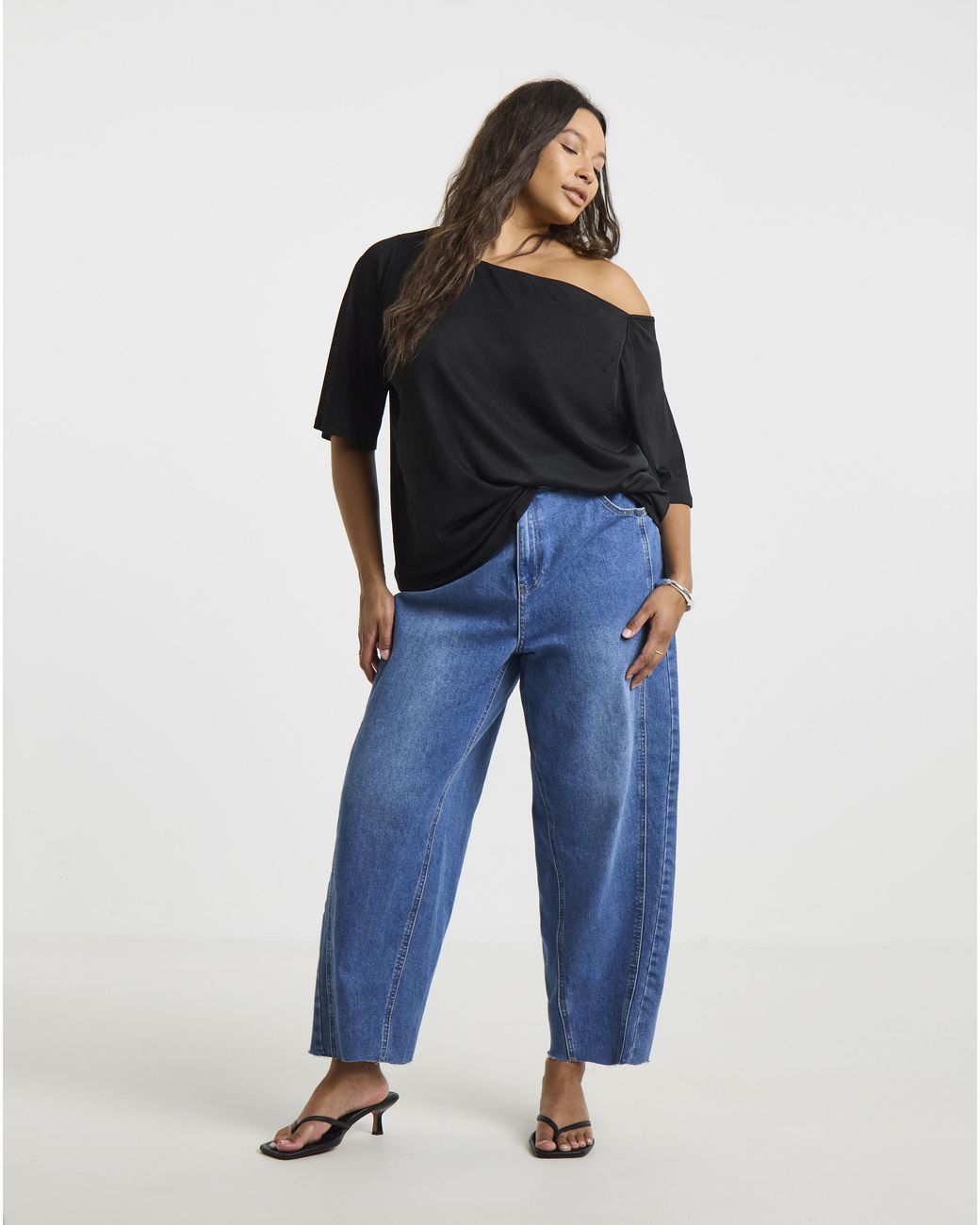 Simply Be White Off The Shoulder Ss Top