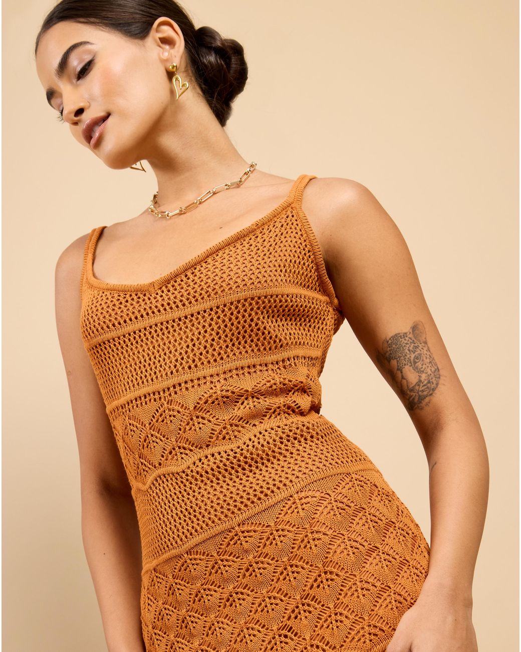 Little Mistress Natural Lm Crochet Midaxi
