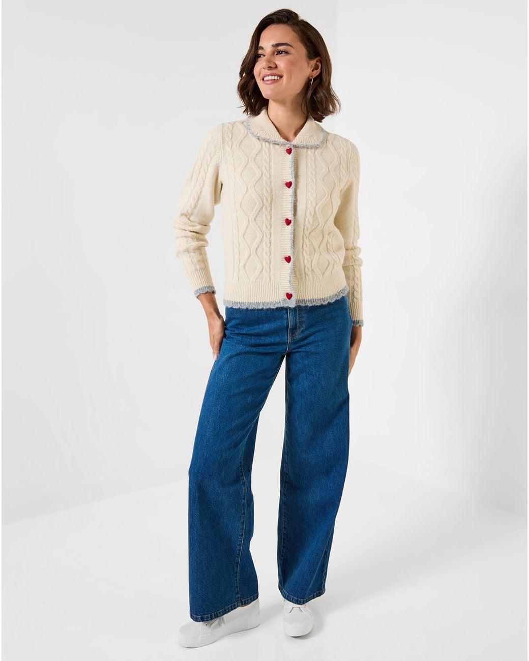 Joe Browns Natural Tiah Cable Knit Cardigan
