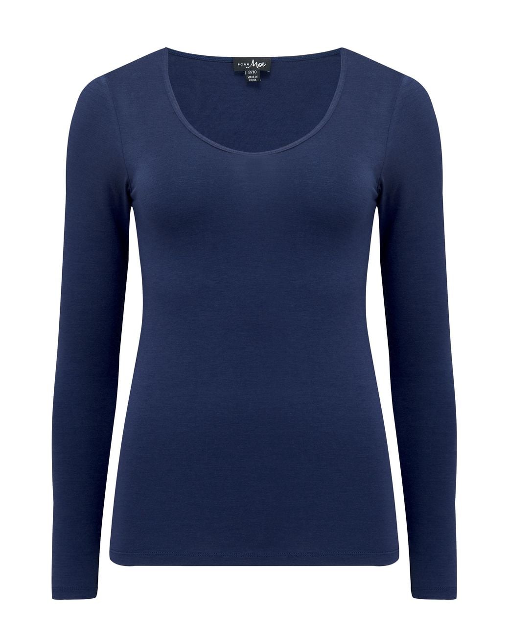 Pour Moi Blue Thermal Long Sleeve Top