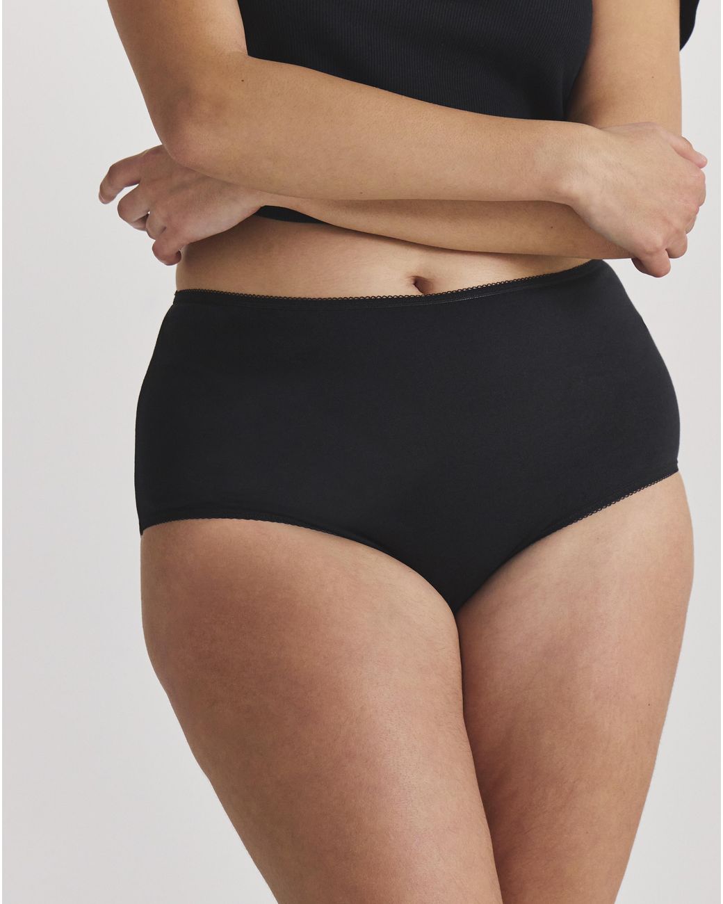 Pretty Secrets Black 7 Pack Full Fit Knickers