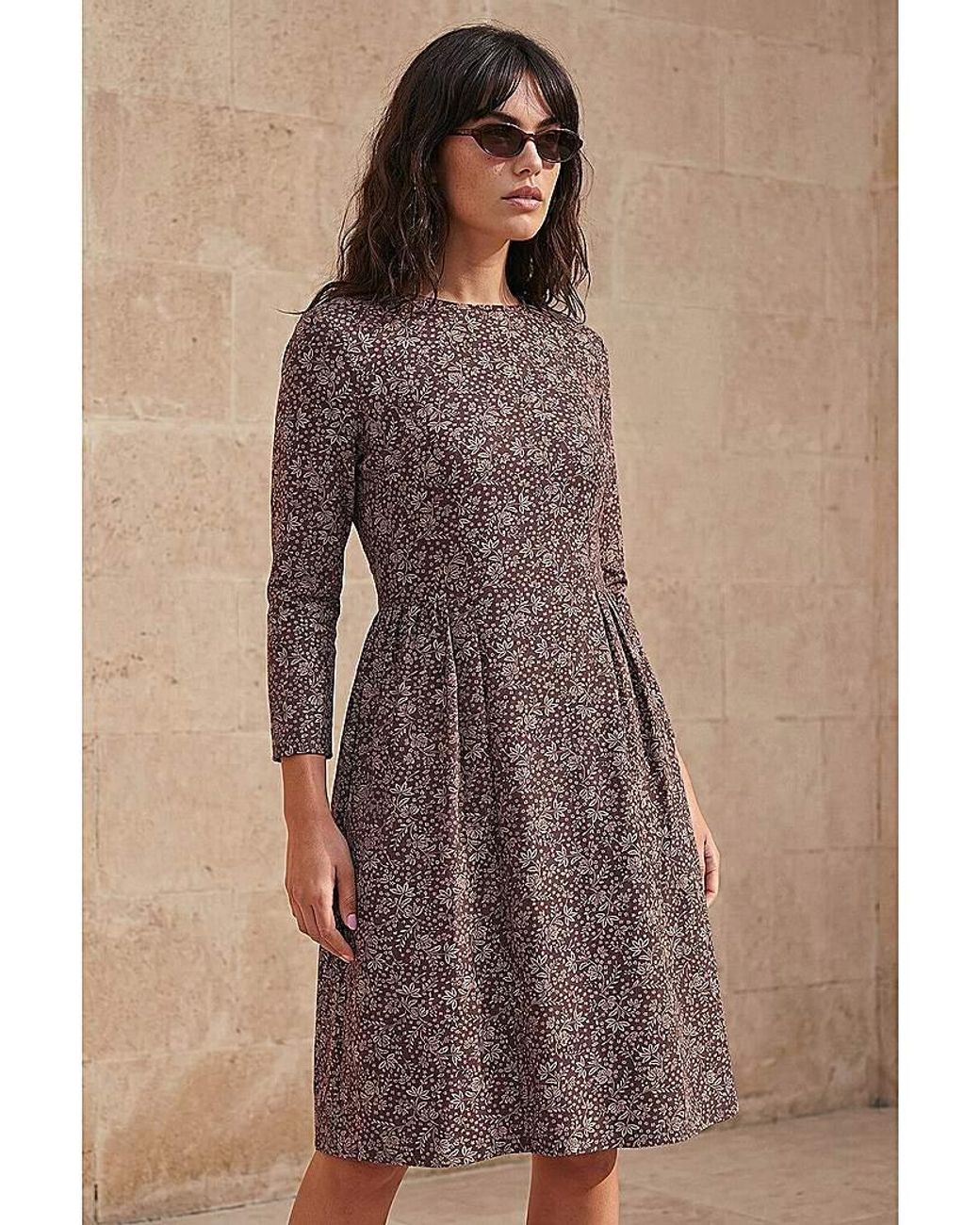 Roman Brown Roman Side Detail Short Dress