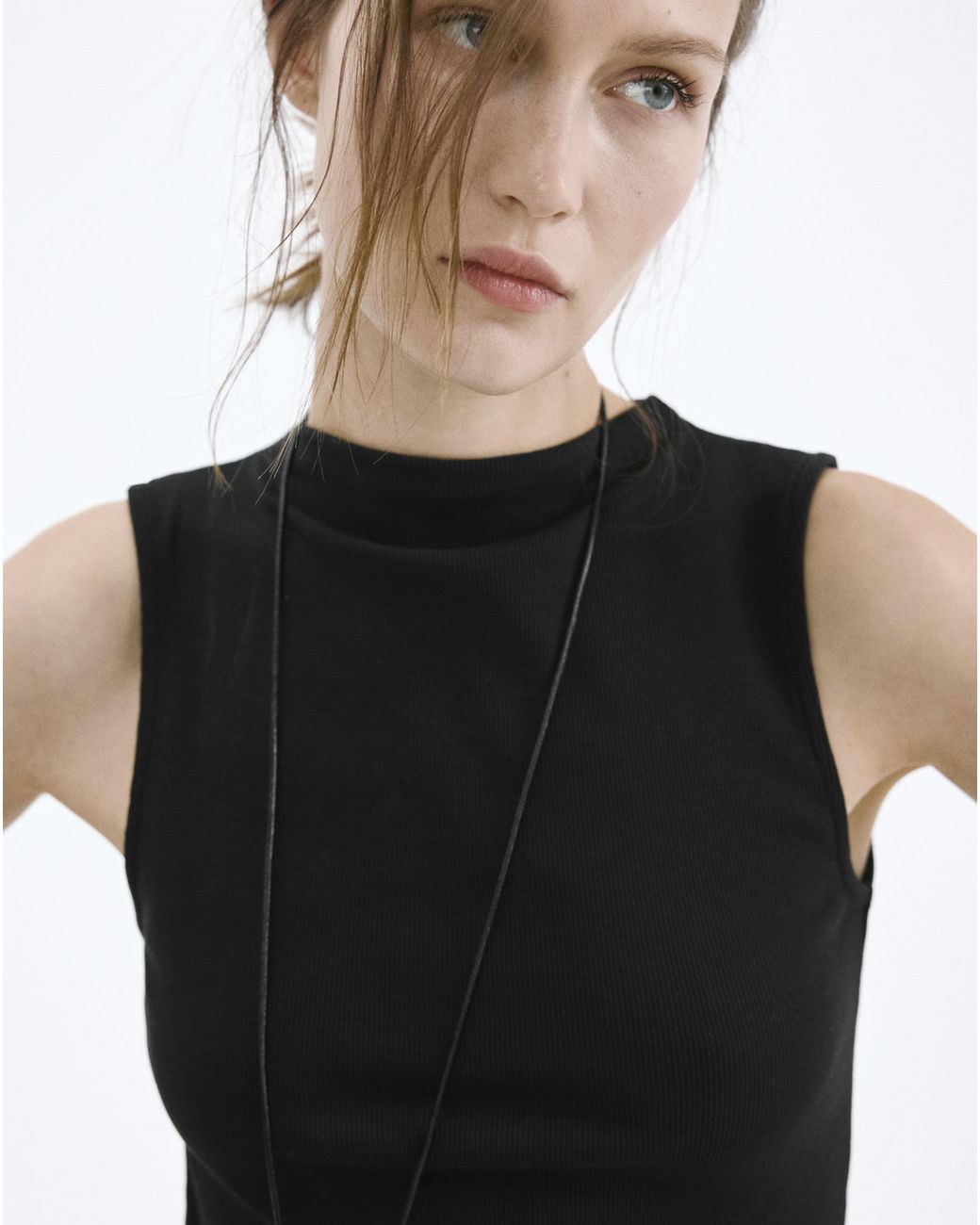 Mango Black Contrast-Bodice Dress