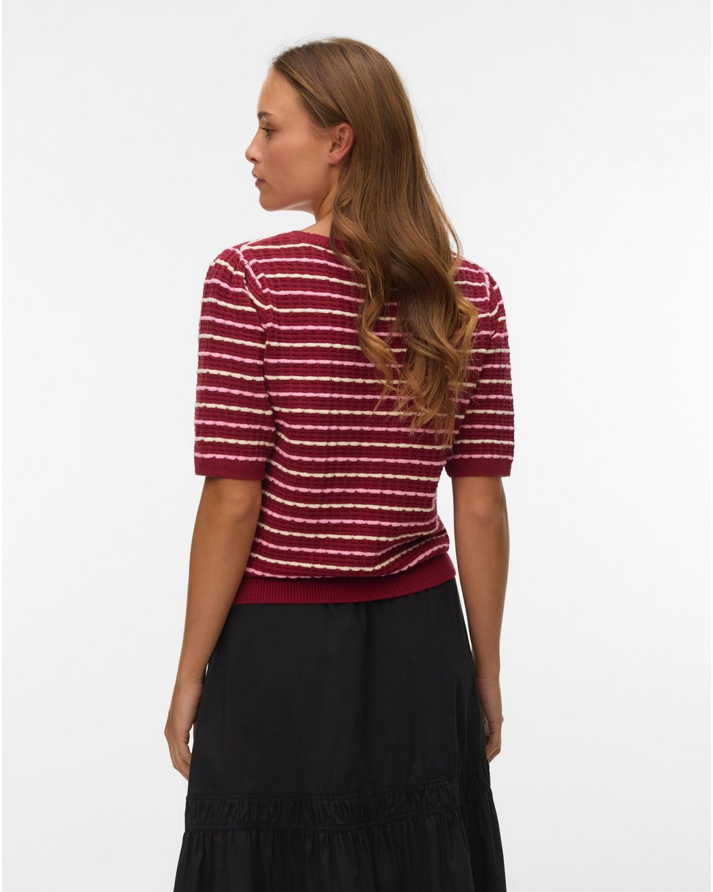 Vero Moda Red Monica O-Neck Knit Top