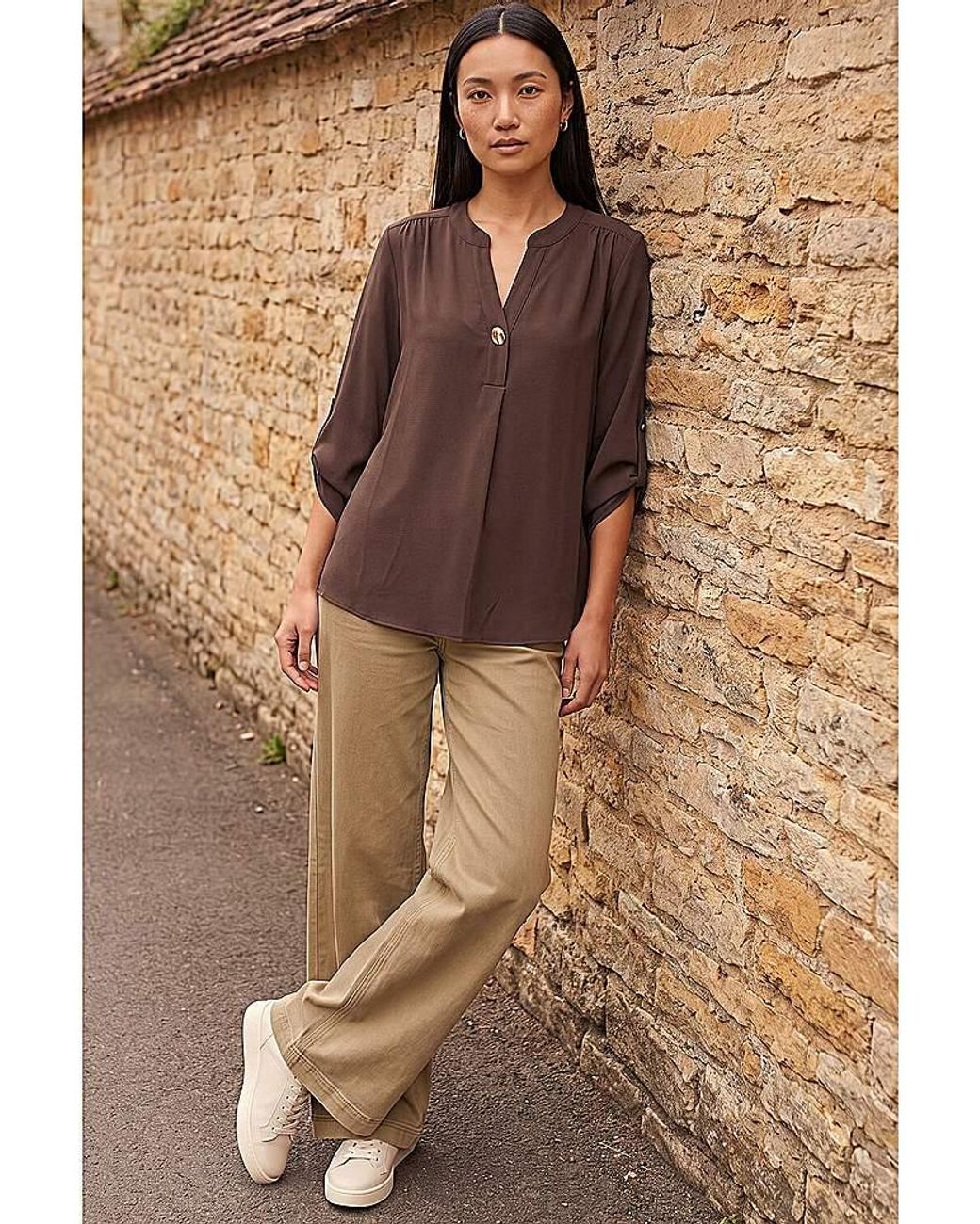 Roman Brown Roman Button Shirt