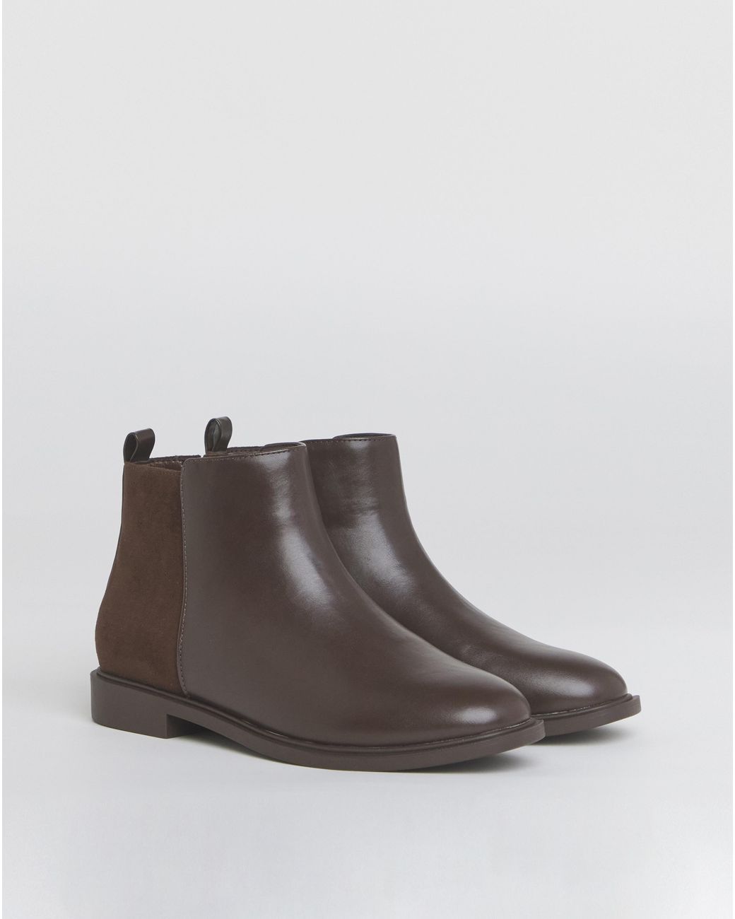 JD Williams Brown Classic Mixed Material Ankle Boot Eee