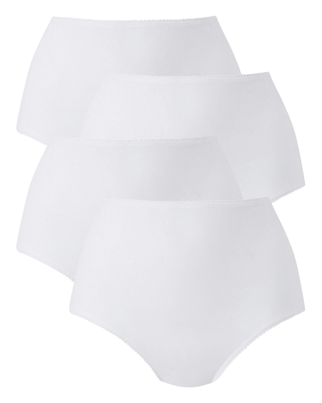 Simply Be White 4 Pack Full Fit Briefs