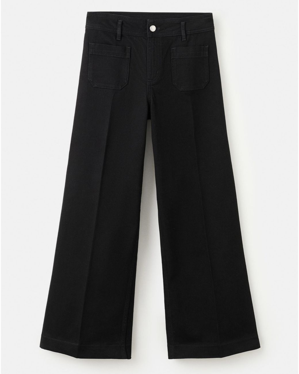 Mango White High Waist Wide Leg Jean