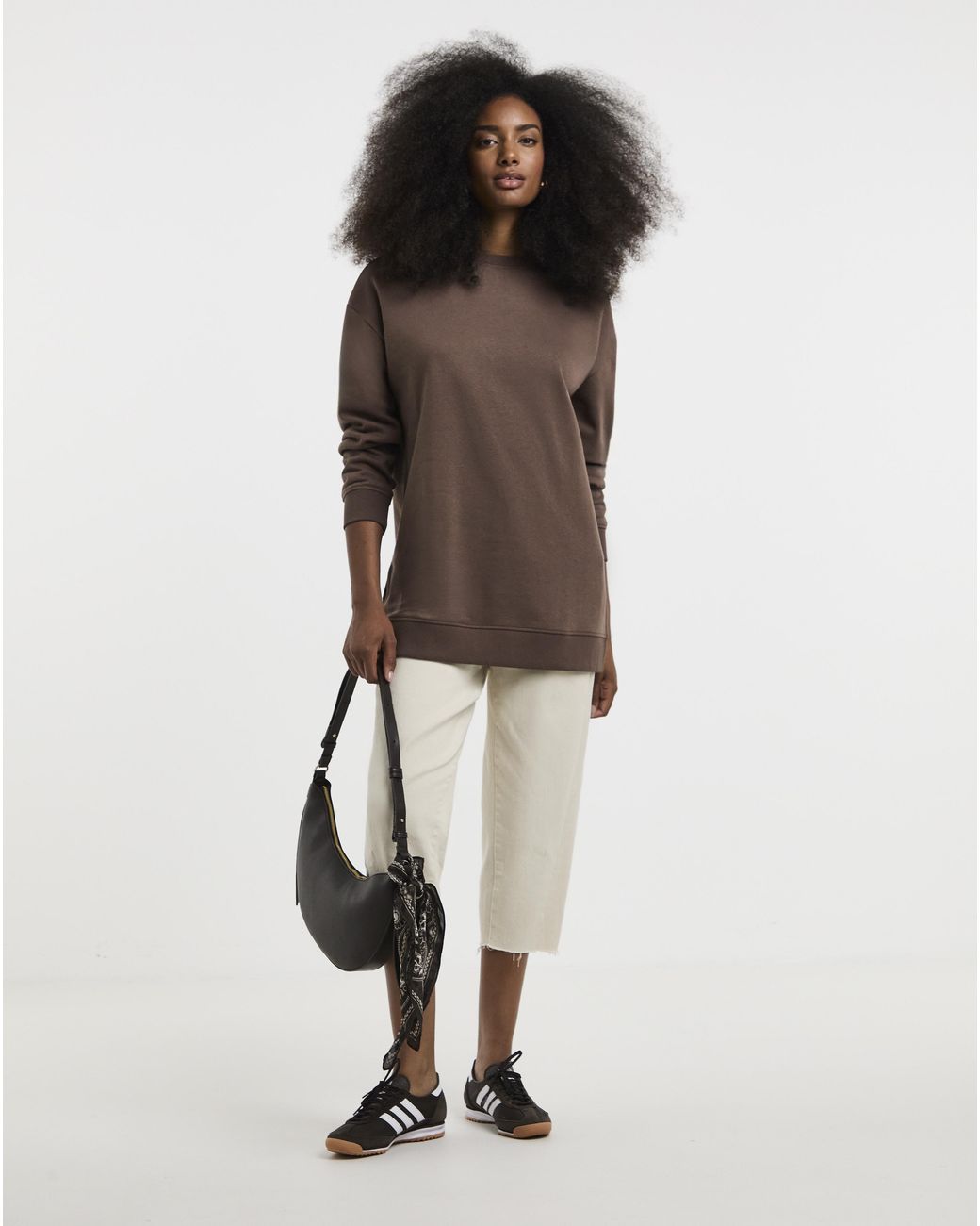 Simply Be Brown Side Split Sweatshirt Tunic