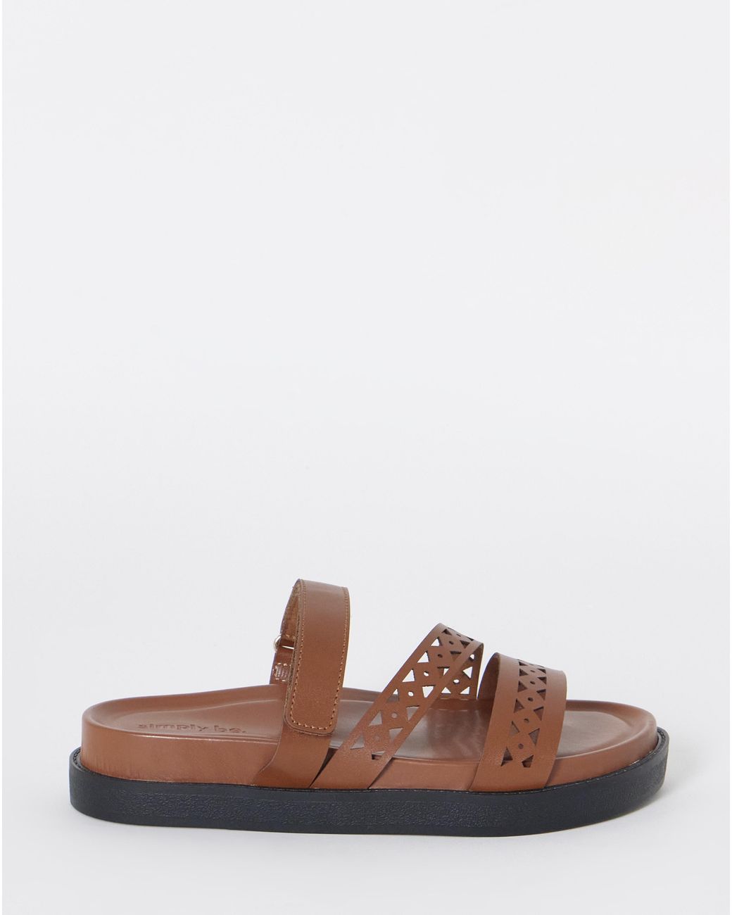 Simply Be White Laser Cut Sandals Extra Wide