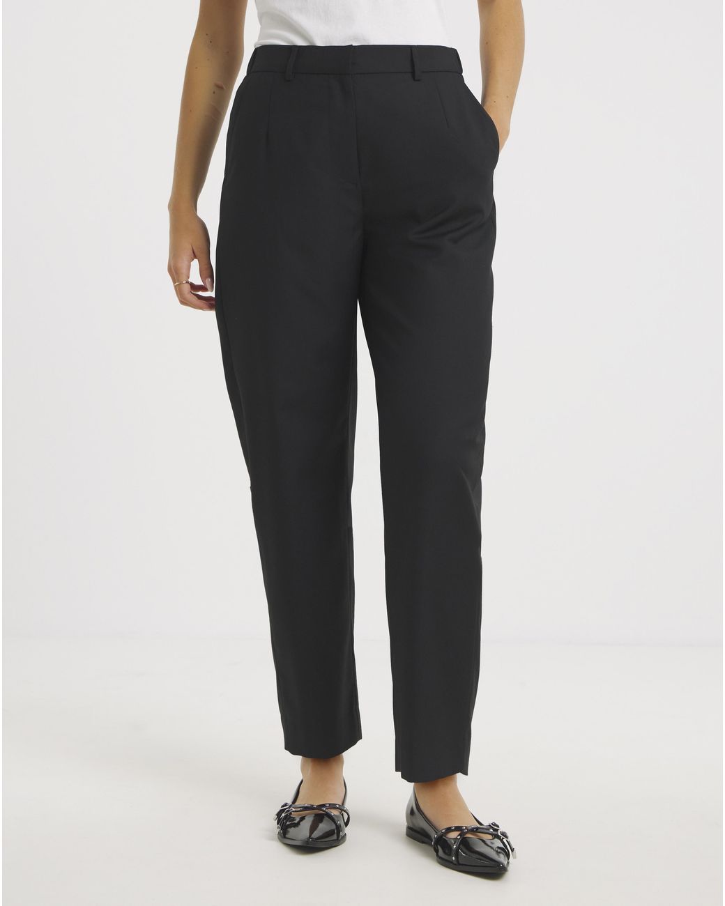 Simply Be Black Tailored Barrel Leg Trouser
