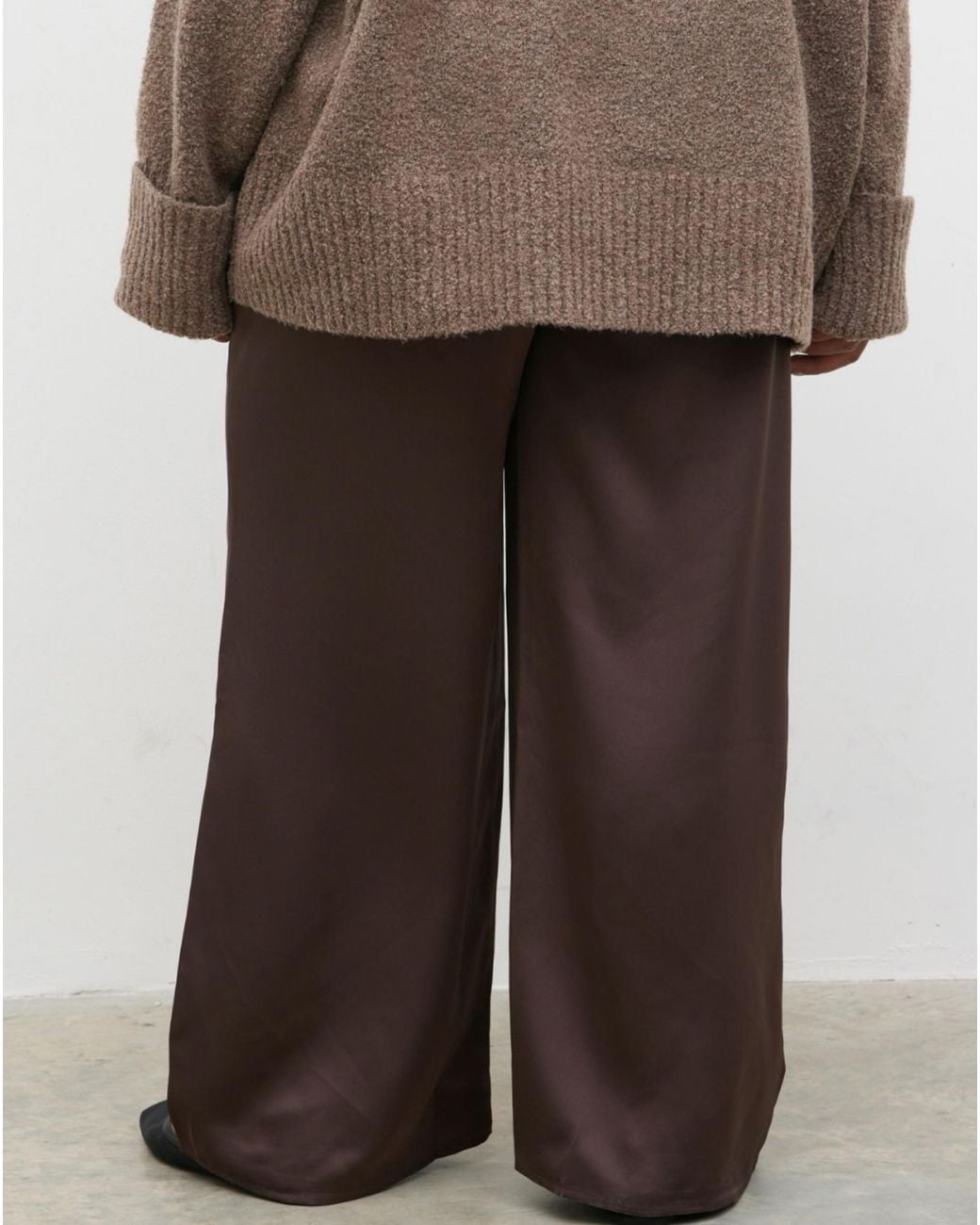 Pretty Lavish Brown Breya Satin Trousers