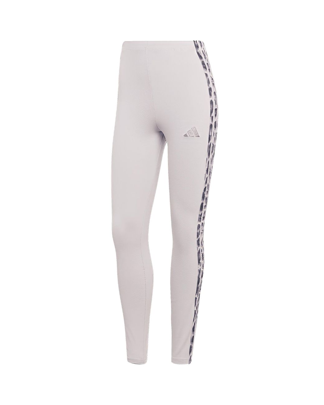 Adidas White 3 Stripe Print Leggings