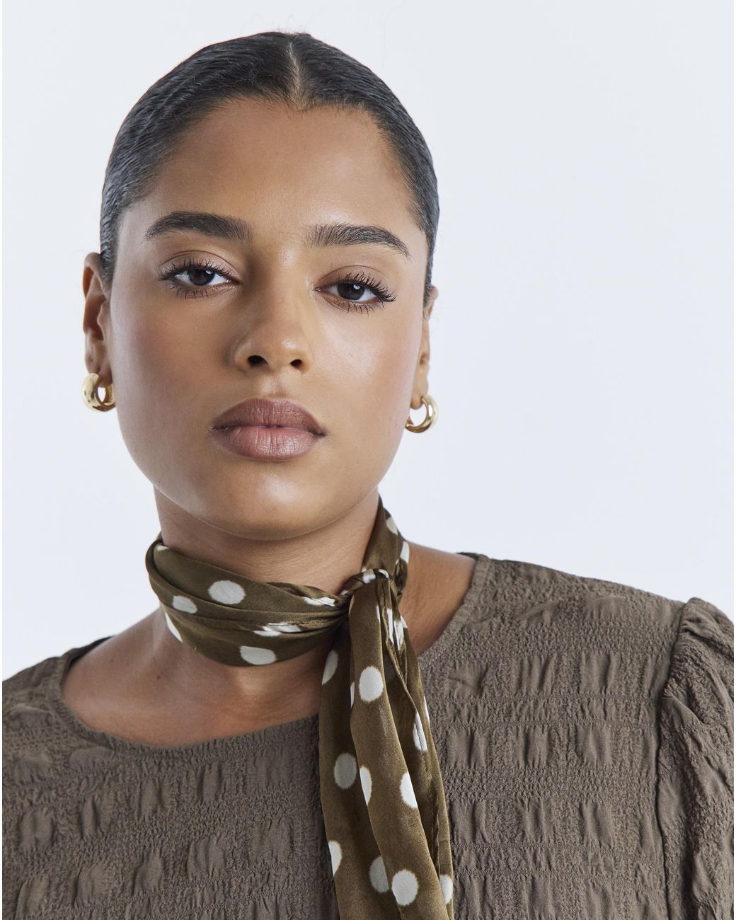 Pieces Brown Penny Short Sleeve Woven Top