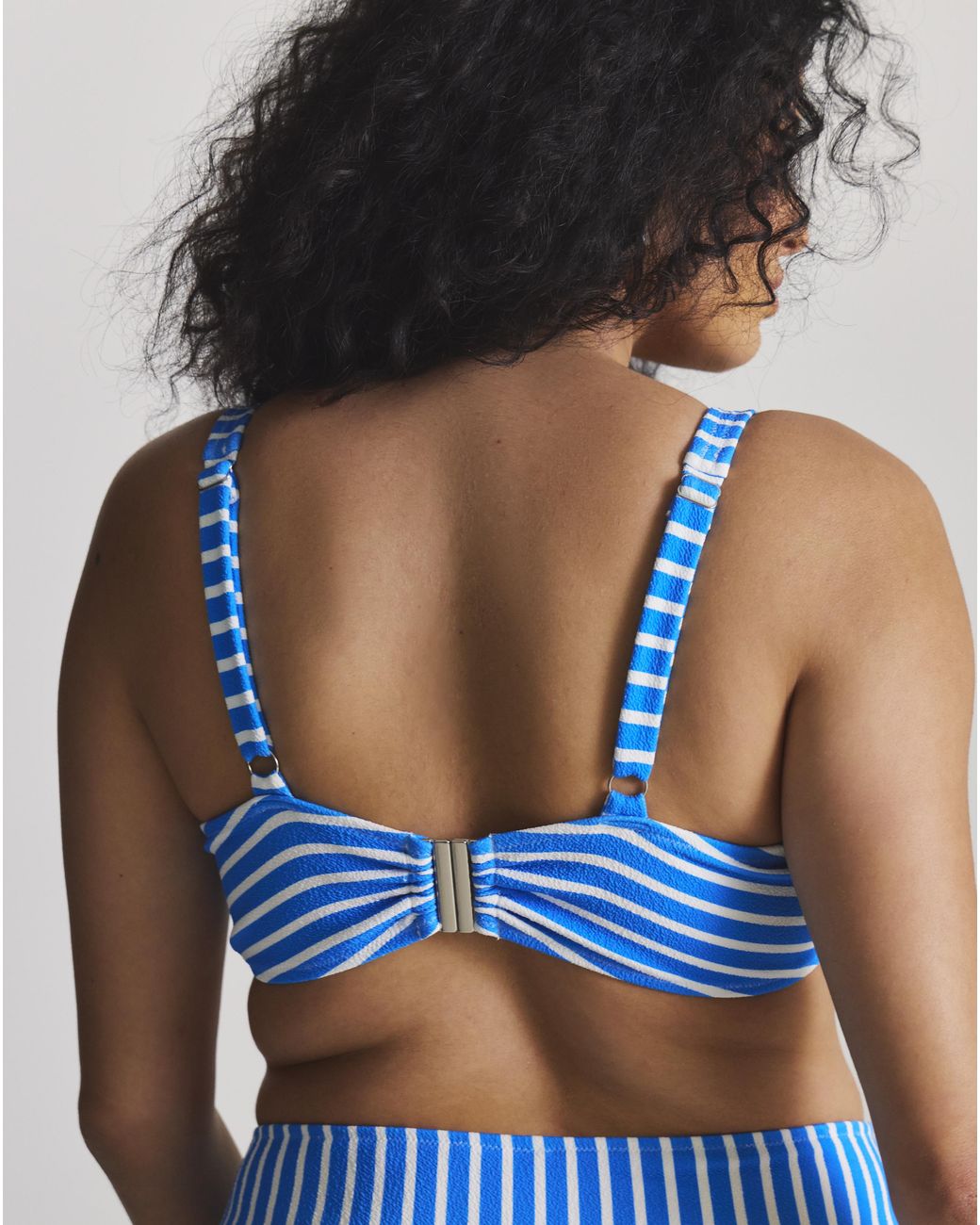 Figleaves Blue Tie Front Underwired Bikini Top