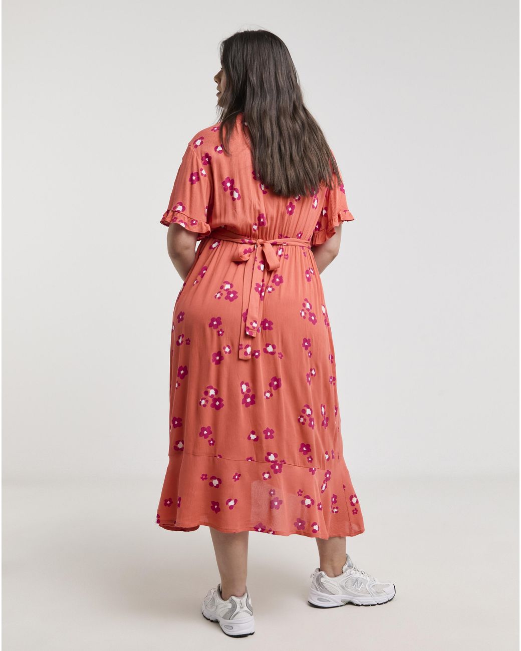 Simply Be Red Crinkle Wrap Midi Dress