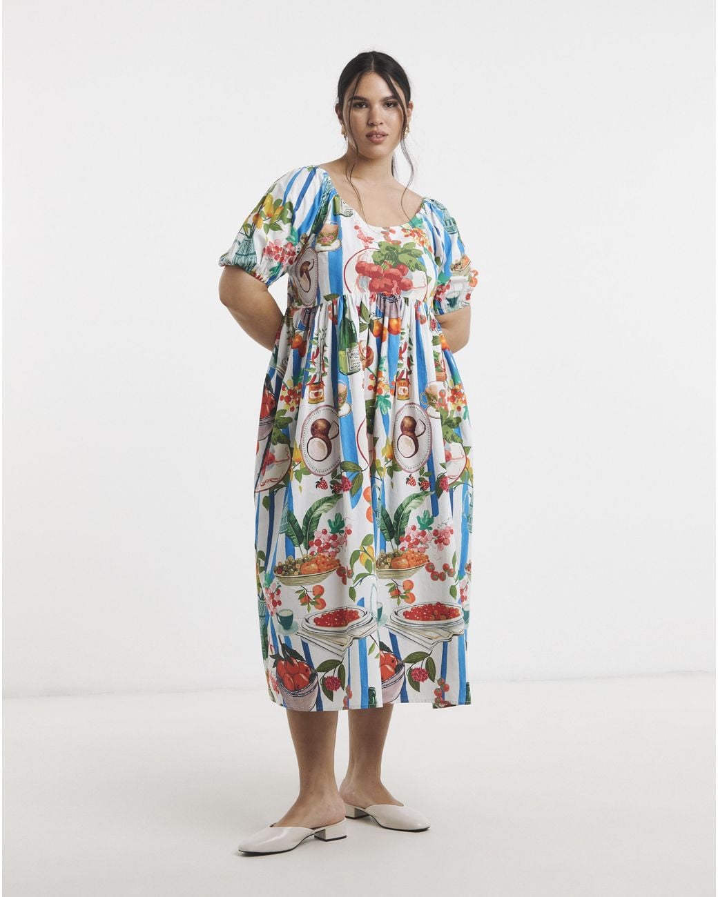 Simply Be White Cotton Midi Dress