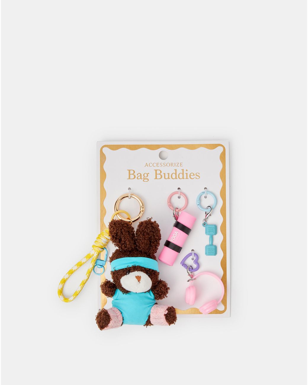 Accessorize White Gym Bunny Bag Charm