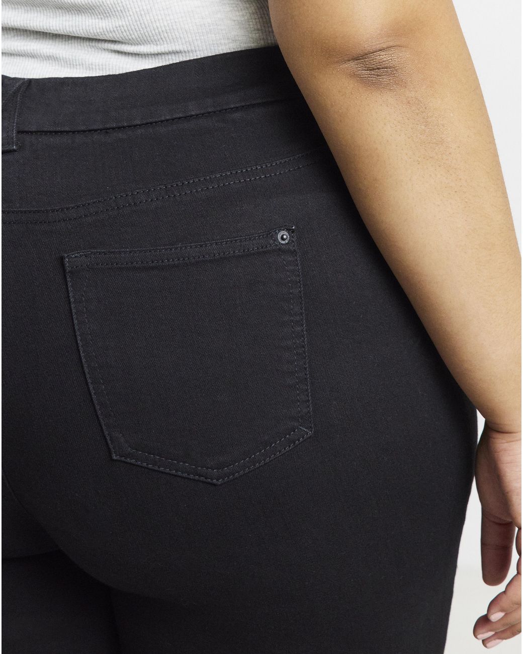 Simply Be White Stretch Denim Flared Jeans