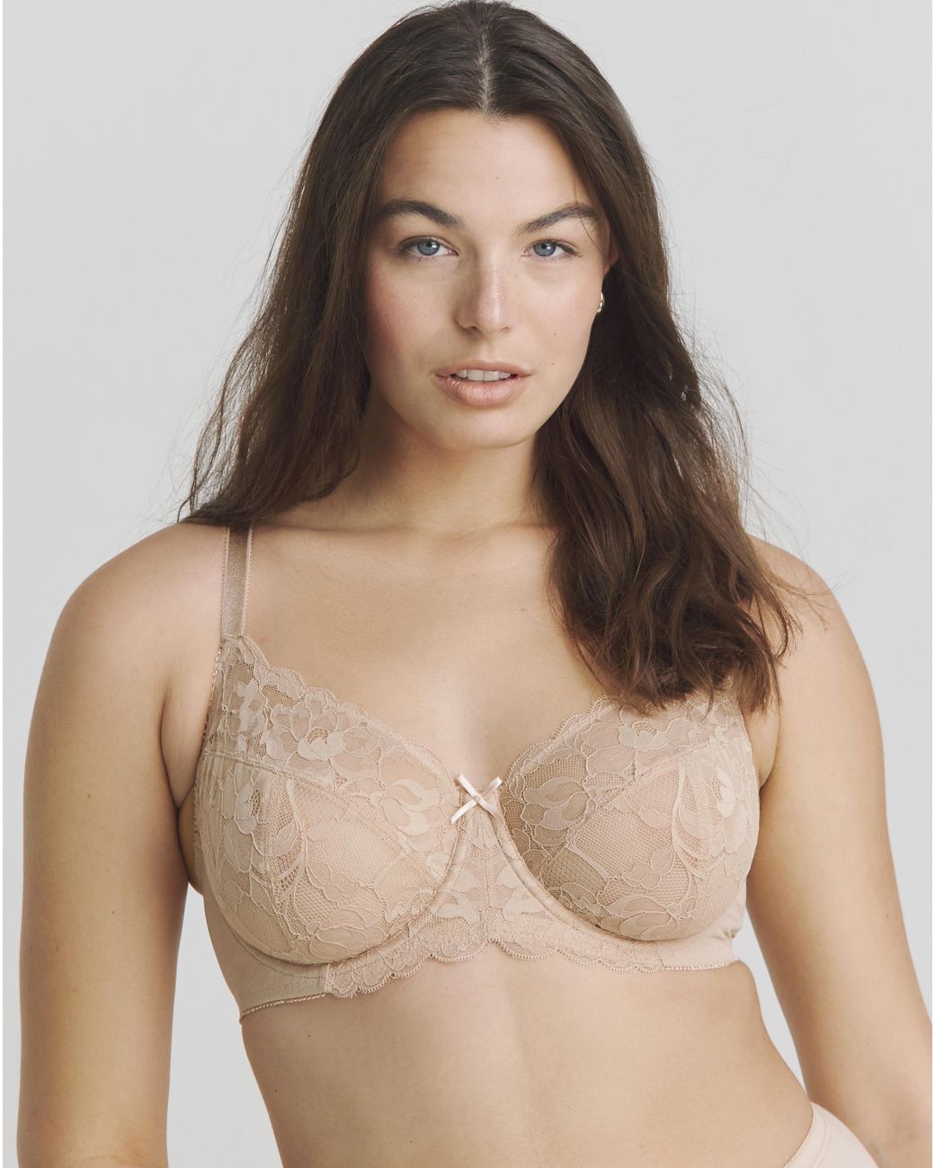 Pretty Secrets Brown Ivy Lace Full Cup Wired Bra
