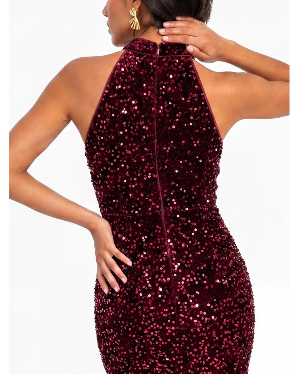 Maya Deluxe Red Sequin Dress