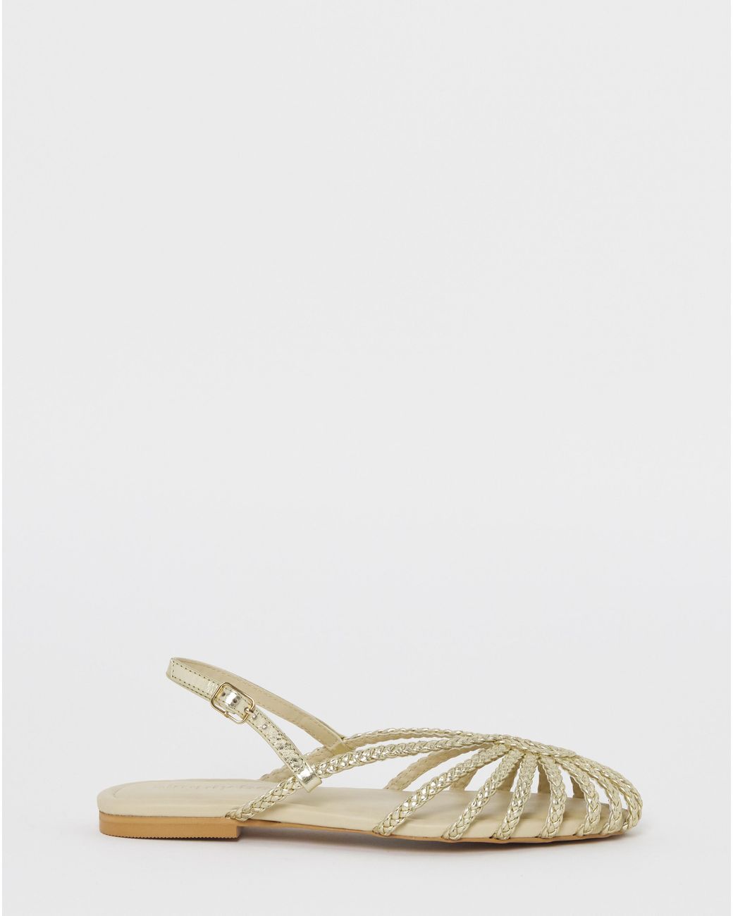Simply Be Natural Plaited Woven Shoes Wide Fit