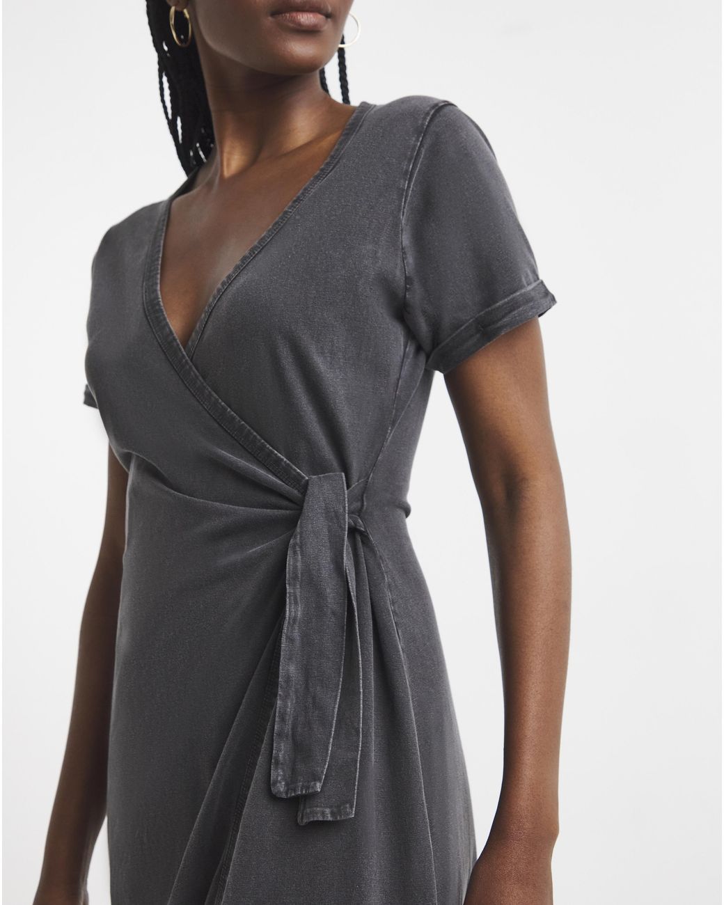 Simply Be Blue Cotton Jersey Wrap Midi Dress