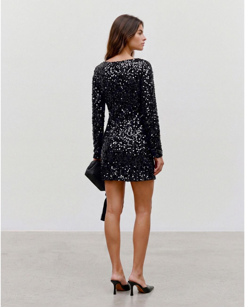 Vero Moda Black Belle Boatneck Sequin Dress