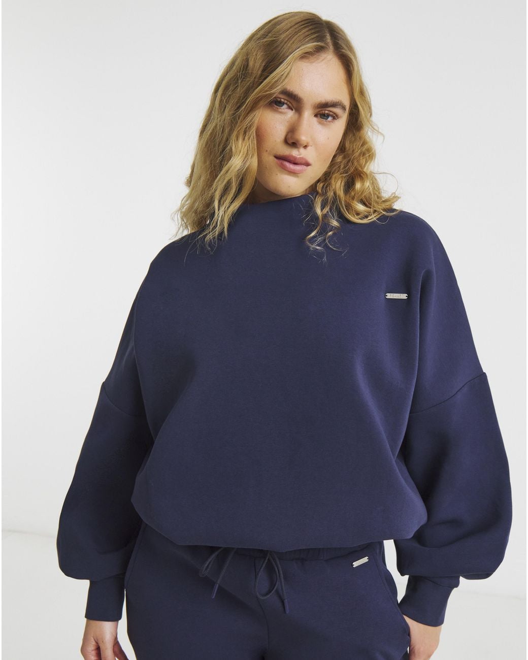 Sculpt Activewear Blue High Neck Jumper