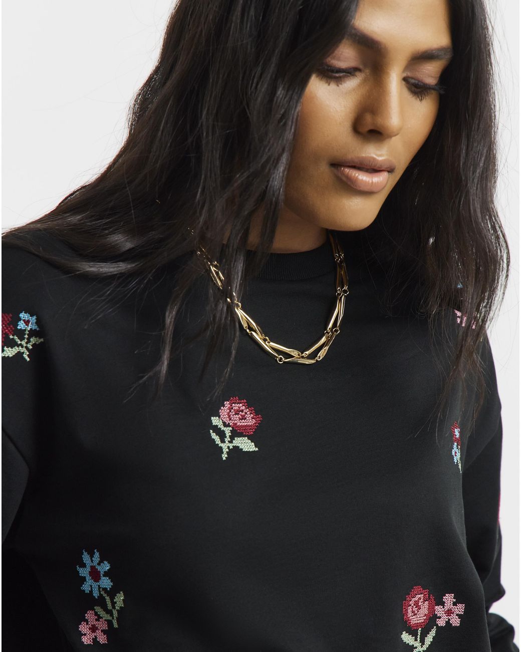 Simply Be Blue Cross Stitch Sweatshirt
