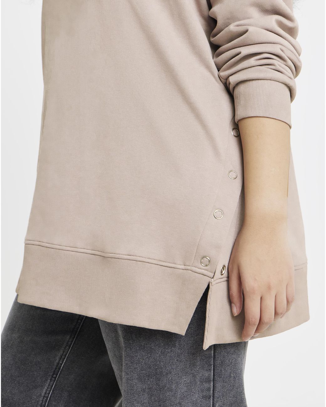 Simply Be Natural Popper Side Longline Hoodie