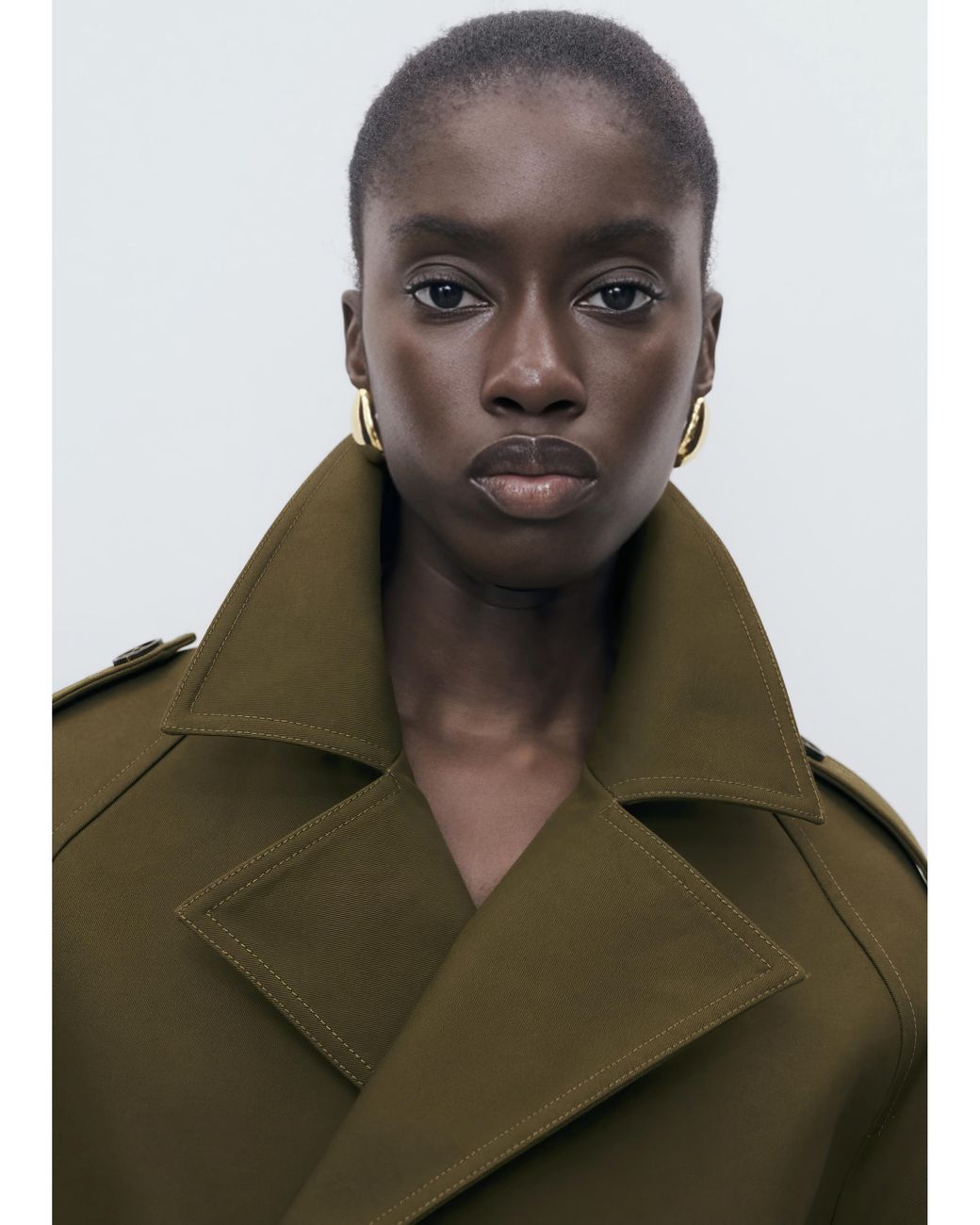 Mango Green Cropped Trenchcoat